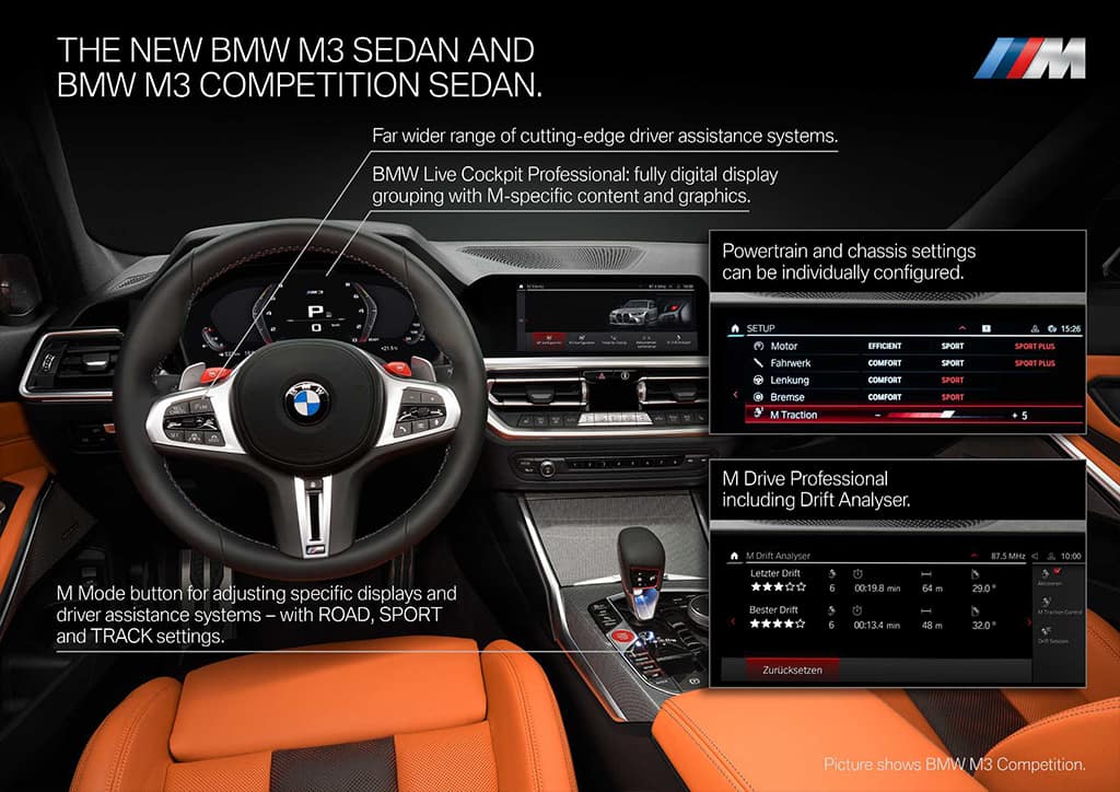 BMW M3 Sedan and BMW M3 Competition Sedan G80 interior