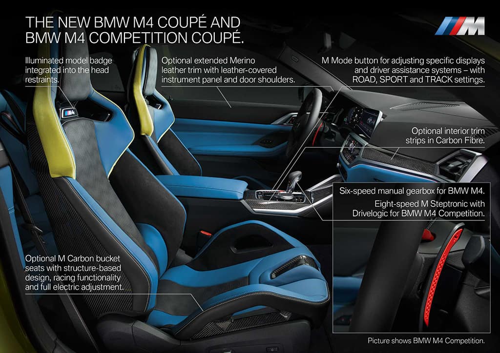 BMW M4 Coupe and BMW M4 Competition Coupe G82 interior